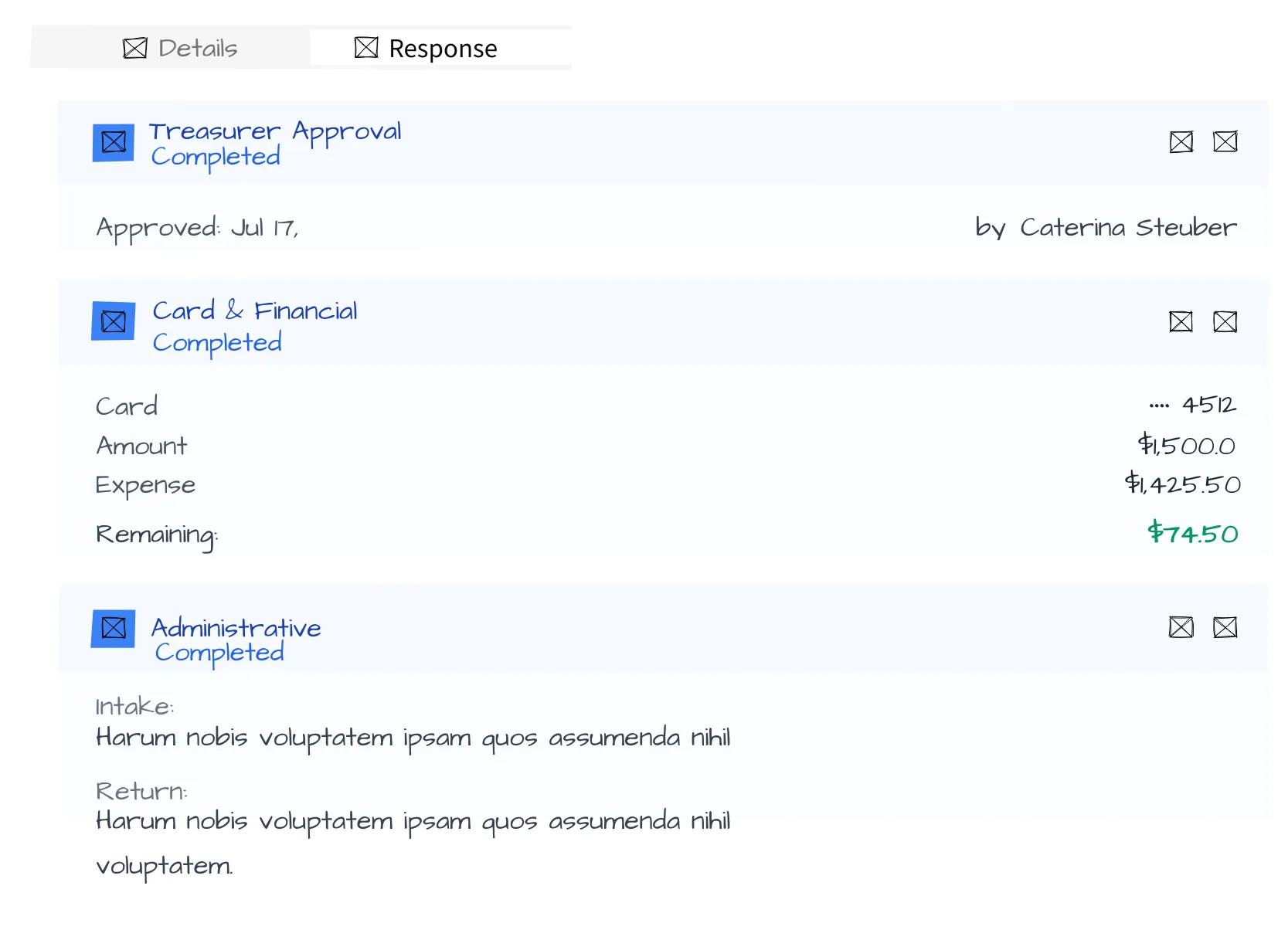 Request response wireframe